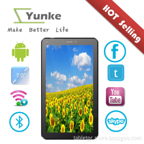 Android 4.2.2 falsh 8gb 1024*600 tablet phone 3g built in a20 7inch dual core dual camera with BT and HDMI